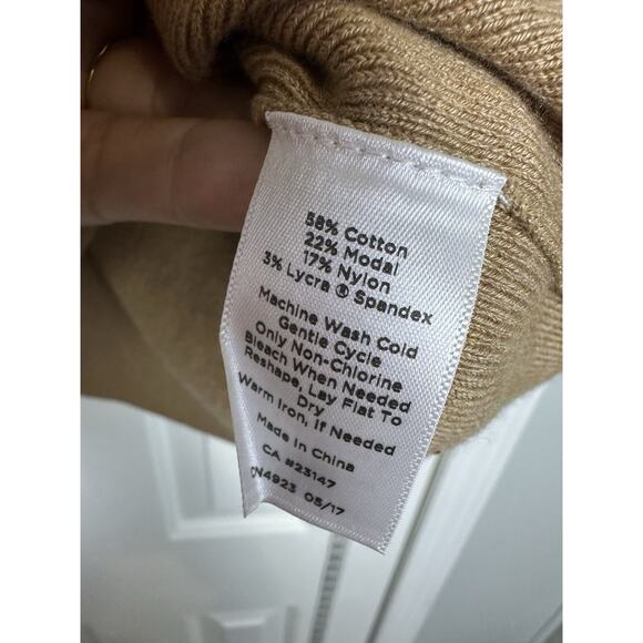 Talbots Cotton Modal Beige Turtle Neck Sleevless Summer Sweater Womens Large $60 - Picture 5 of 7